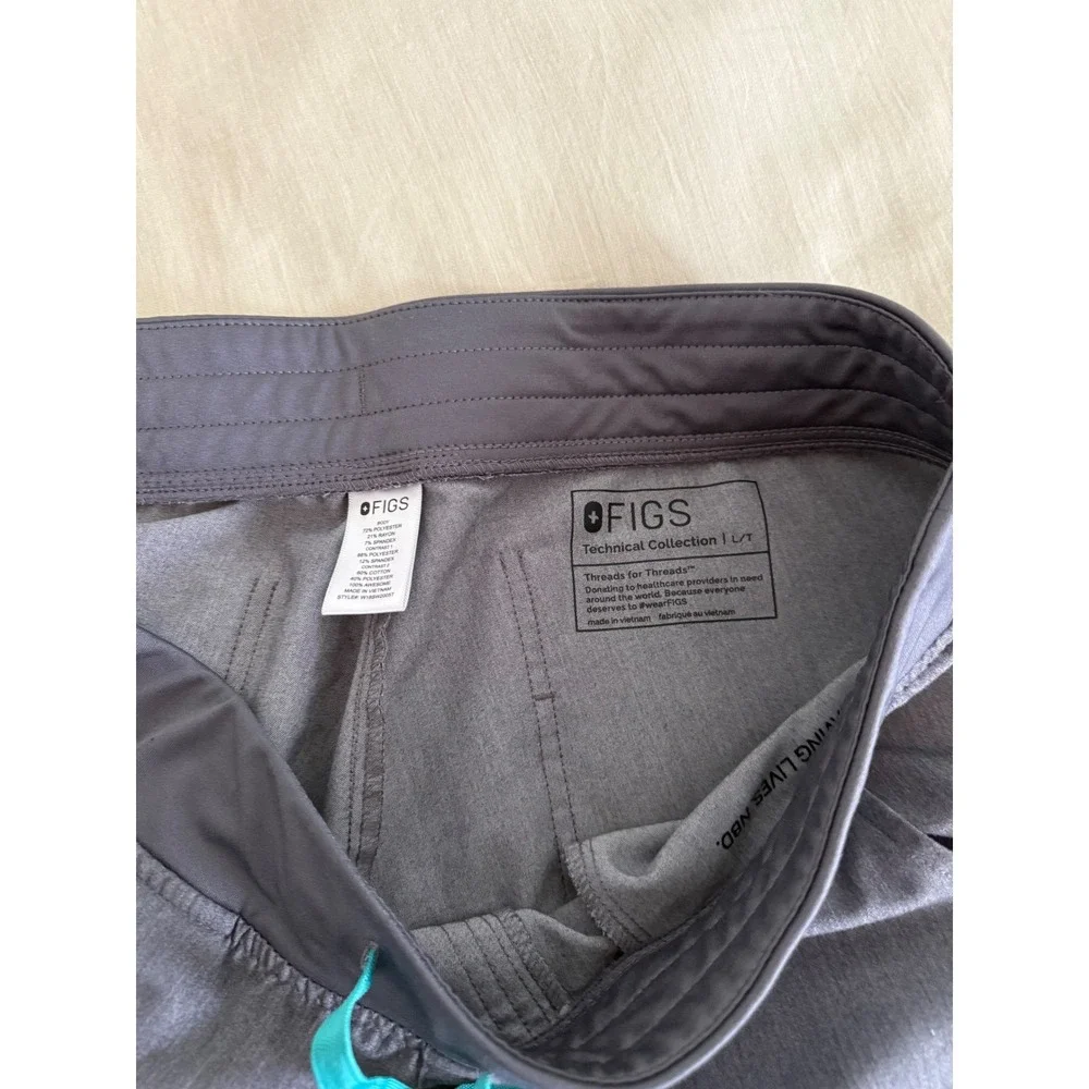 FIGS‎ Technical Collection Jogger Scrub Pants Men L Tall Gray Drawstring Pockets